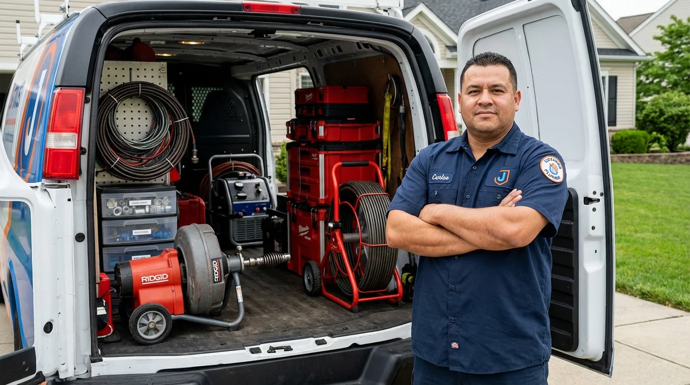 Professional drain cleaning equipment and Johns Plumbing LLC plumber in Sonoma