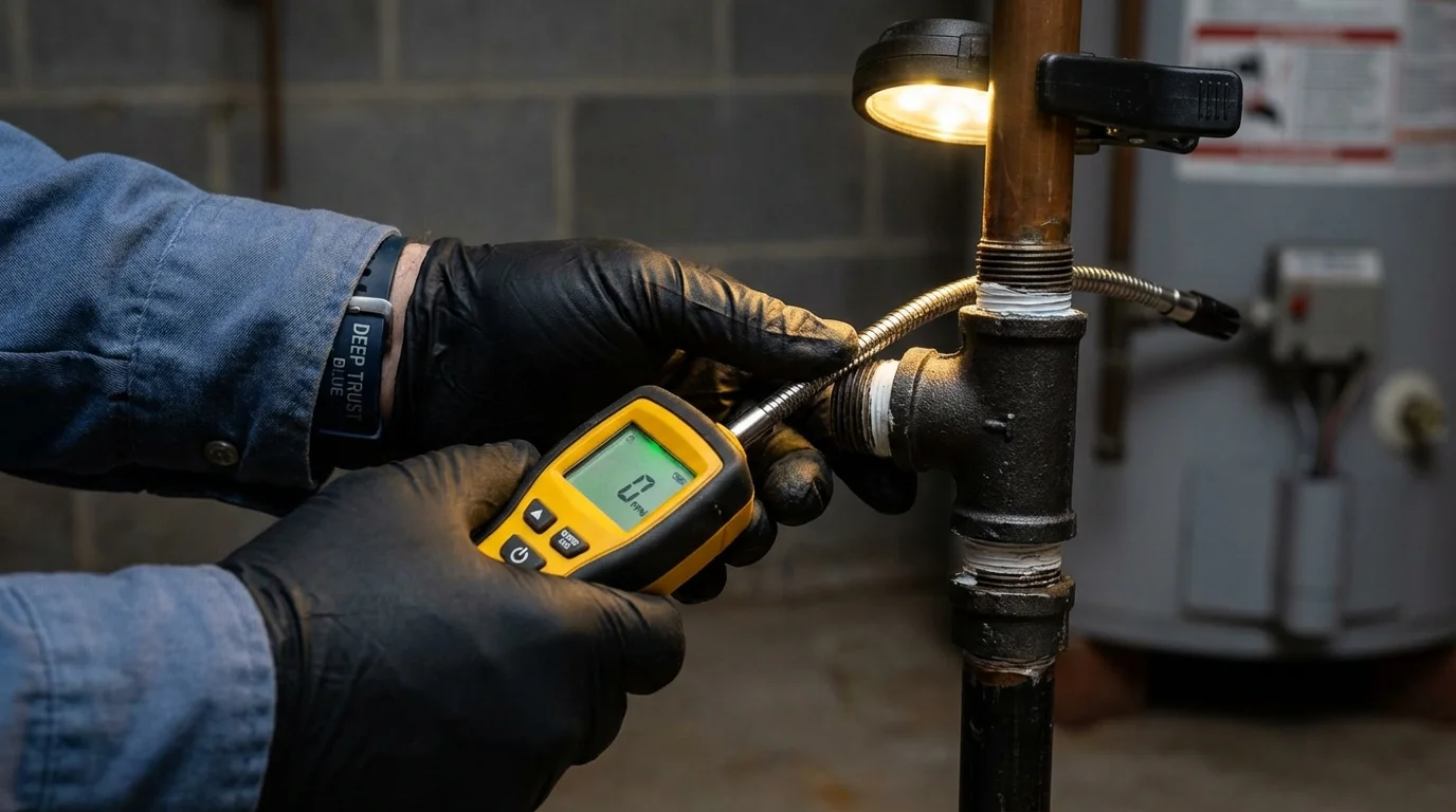 Gas leak detection with electronic sniffer by Johns Plumbing LLC in Sonoma