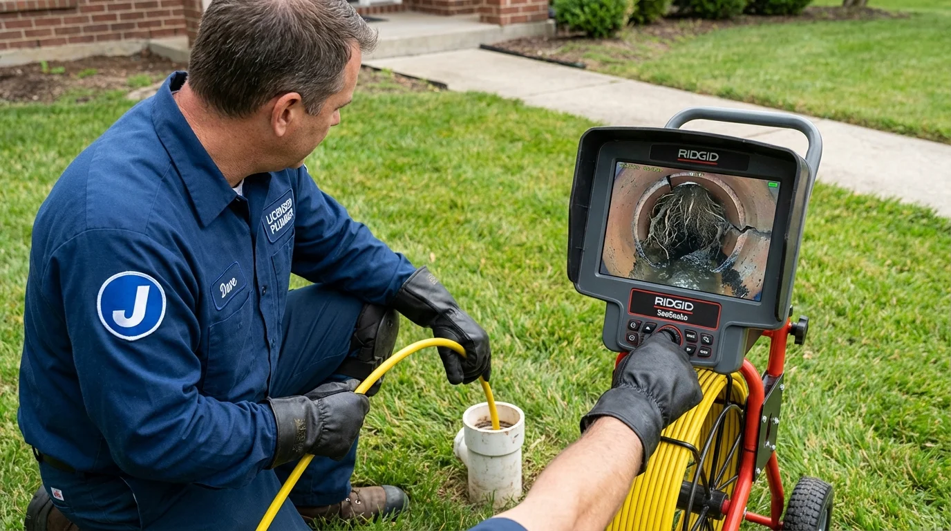 Sewer camera inspection being performed by Johns Plumbing LLC in Sonoma