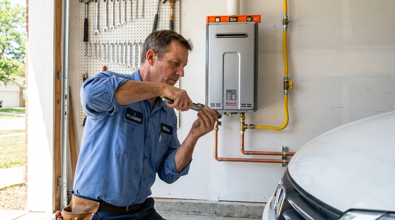 Tankless water heater installation by a Johns Plumbing LLC plumber in Sonoma